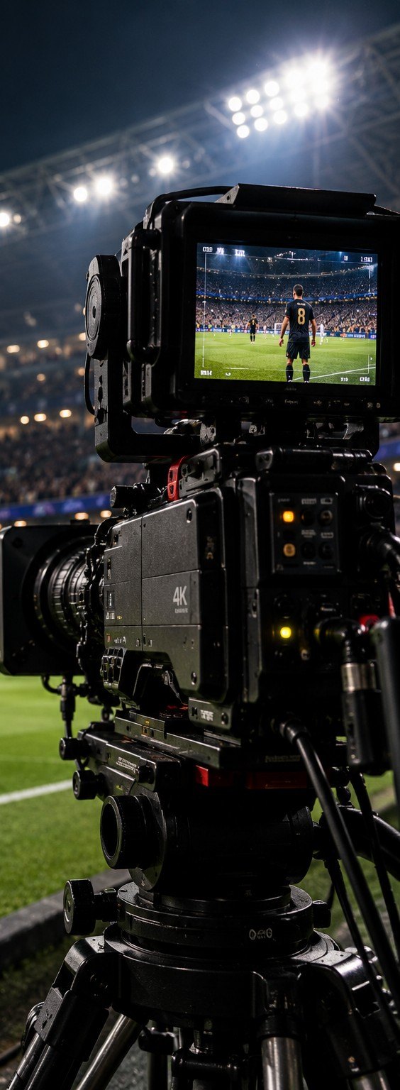 Broadcast camera at pitchside